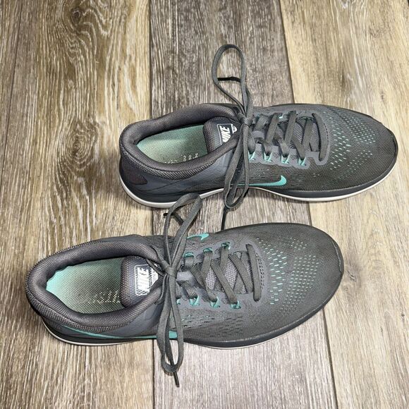 Nike Flex Women's US Size 7.5 830751-013 Gray Aqua Blue Running Sneaker Shoes - Picture 2 of 12
